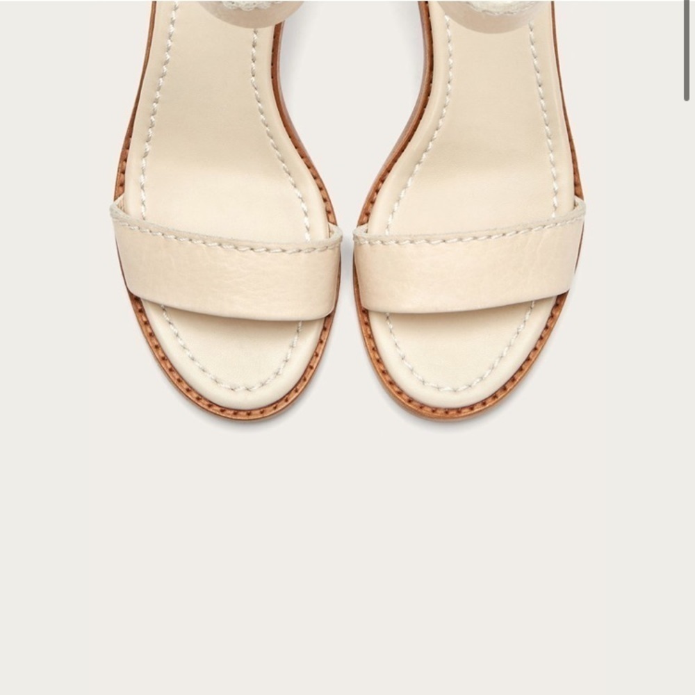 Frye Classic Cream Brielle Zip Block Ankle Heels - Picture 3 of 16